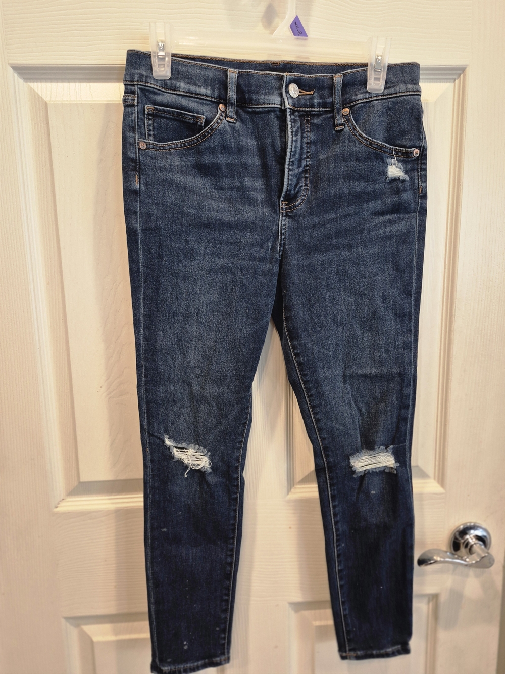 5/25 Dark Blue Distressed Women's Jeans